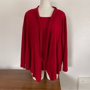 Red Eileen Fisher Sweater Set 2X